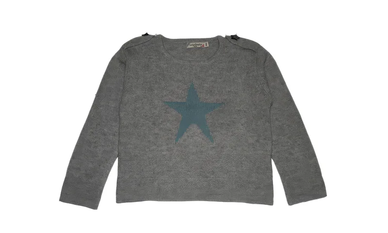 bleuet sweater — Grey, front