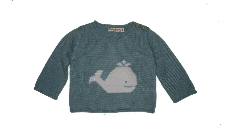 fushia sweater — Sky blue, front