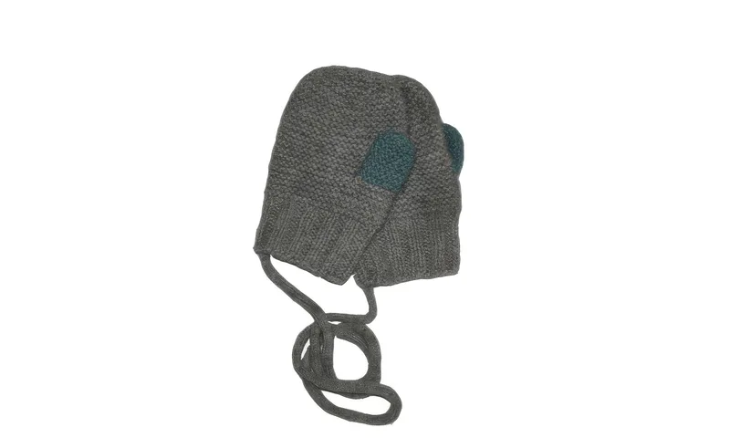hortensia gloves — Grey, front